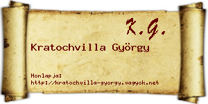 Kratochvilla György névjegykártya
