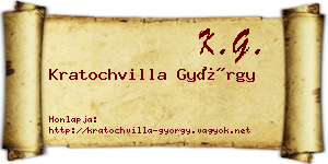 Kratochvilla György névjegykártya